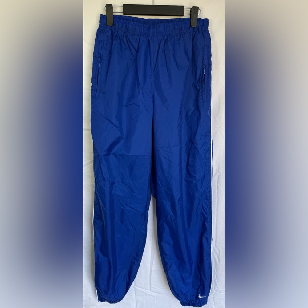 Nike Team Blue Track Pants Windbreaker Joggers Mesh Lined‎ Zip Leg Size S